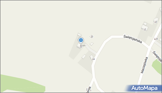 Kostomłoty Pierwsze, Świętojańska, 22, mapa Kostomłoty Pierwsze