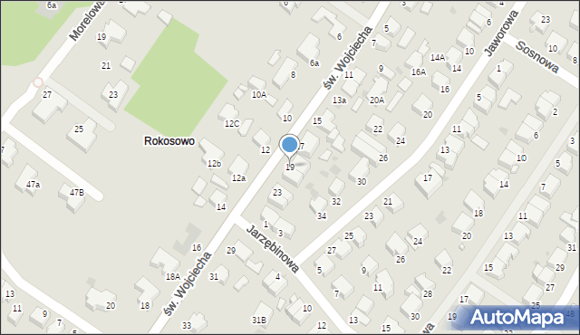 Koszalin, św. Wojciecha, 19, mapa Koszalina