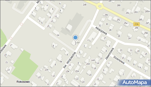 Koszalin, św. Wojciecha, 2, mapa Koszalina