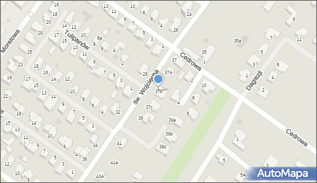 Koszalin, św. Wojciecha, 37b, mapa Koszalina