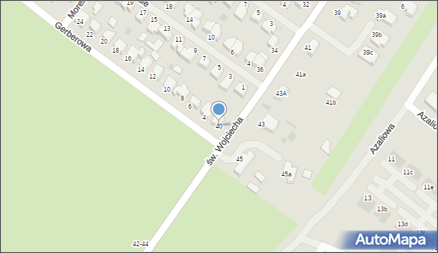 Koszalin, św. Wojciecha, 40, mapa Koszalina