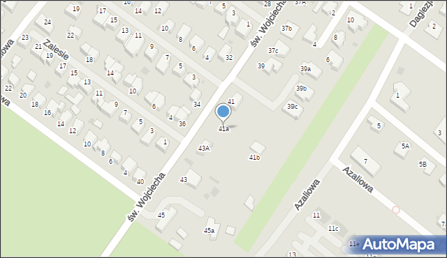 Koszalin, św. Wojciecha, 41a, mapa Koszalina