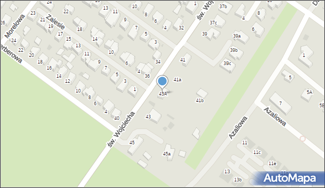 Koszalin, św. Wojciecha, 43A, mapa Koszalina