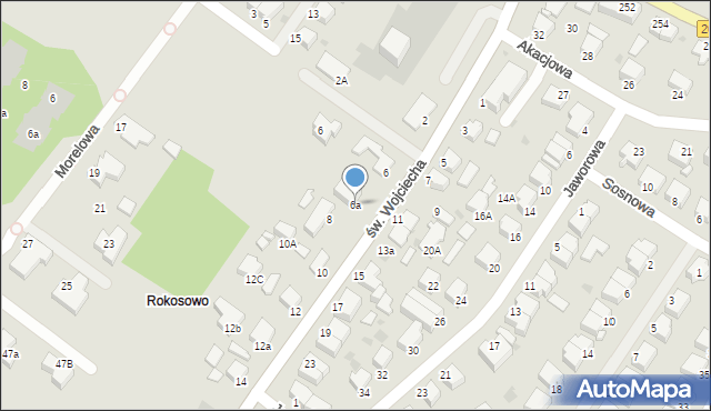 Koszalin, św. Wojciecha, 6a, mapa Koszalina