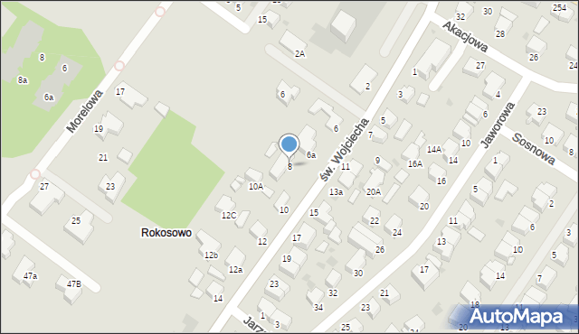 Koszalin, św. Wojciecha, 8, mapa Koszalina