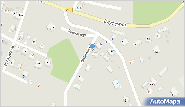 Koszalin, Światowida, 1, mapa Koszalina