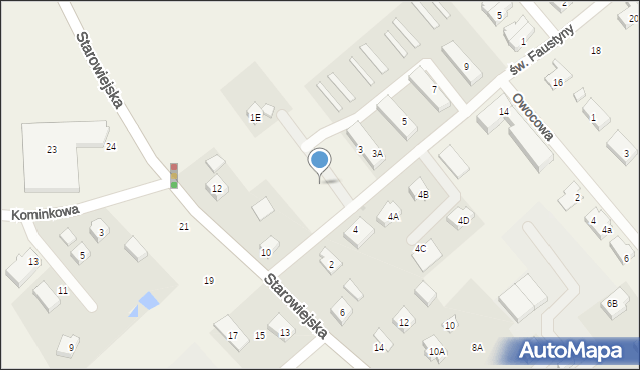 Kowale, św. s. Faustyny, 1b, mapa Kowale