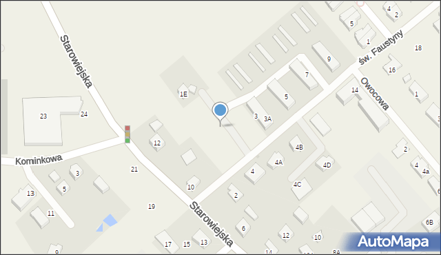 Kowale, św. s. Faustyny, 1d, mapa Kowale