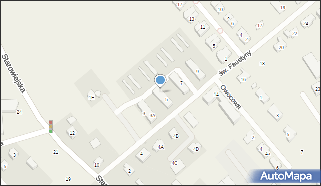 Kowale, św. s. Faustyny, 5B, mapa Kowale