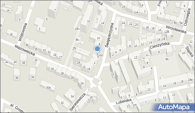 Kraków, Świętokrzyska, 4, mapa Krakowa