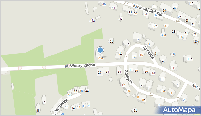 Kraków, św. Bronisławy, 23a, mapa Krakowa