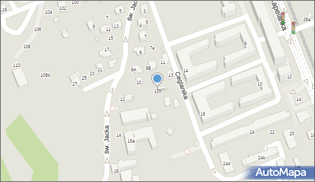 Kraków, św. Jacka, 12b, mapa Krakowa