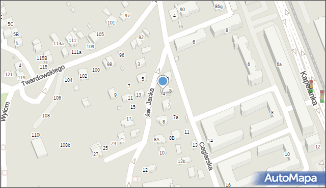 Kraków, św. Jacka, 4, mapa Krakowa