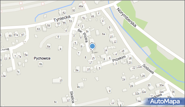 Kraków, św. Piotra, 13, mapa Krakowa