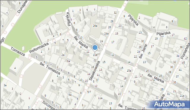 Kraków, św. Marka, 11a, mapa Krakowa