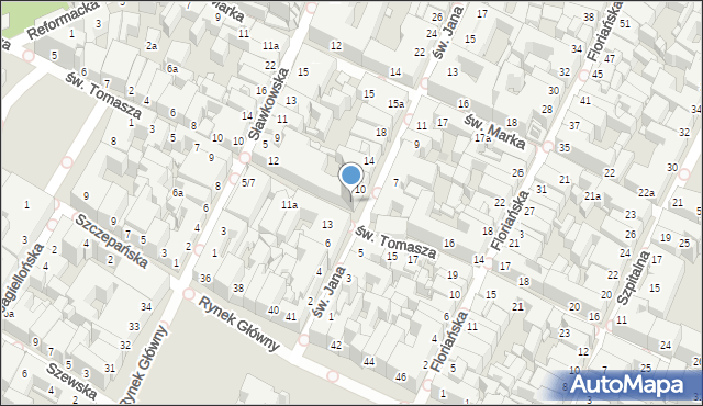 Kraków, św. Jana, 8, mapa Krakowa