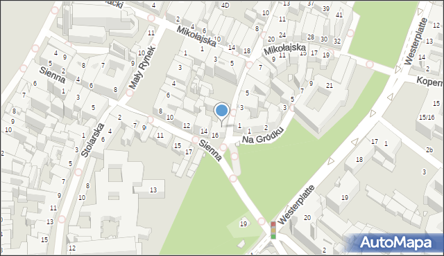 Kraków, św. Krzyża, 2, mapa Krakowa