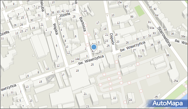 Kraków, św. Wawrzyńca, 18, mapa Krakowa