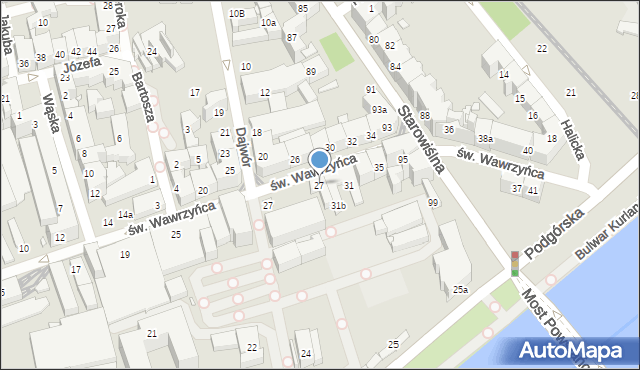 Kraków, św. Wawrzyńca, 27, mapa Krakowa