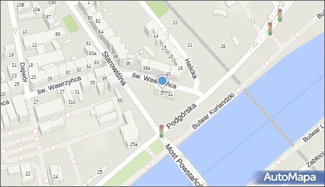 Kraków, św. Wawrzyńca, 37, mapa Krakowa