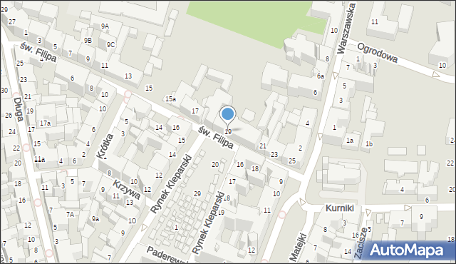 Kraków, św. Filipa, 19, mapa Krakowa