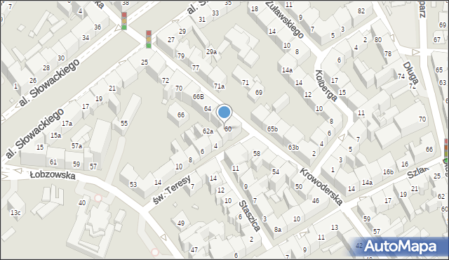Kraków, św. Teresy, 2, mapa Krakowa