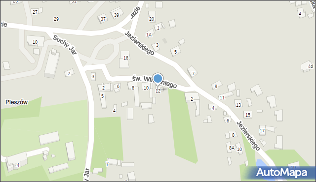 Kraków, św. Wincentego, 12, mapa Krakowa