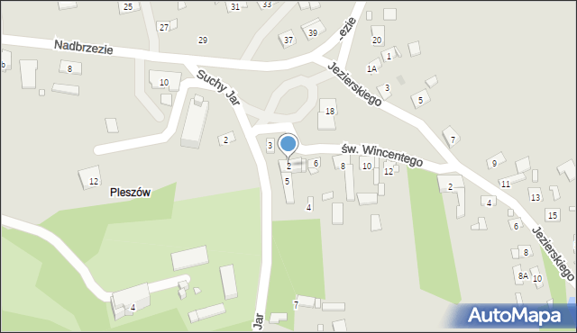 Kraków, św. Wincentego, 2, mapa Krakowa