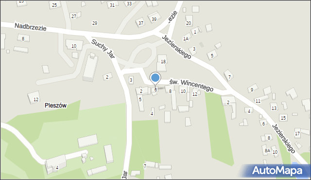 Kraków, św. Wincentego, 6, mapa Krakowa