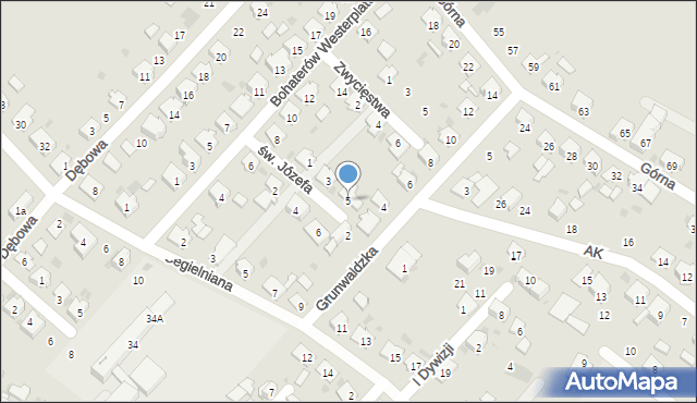 Krapkowice, św. Józefa, 5, mapa Krapkowice