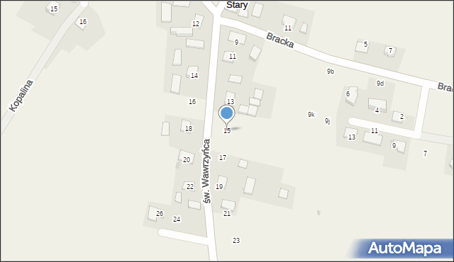 Krasieniec Stary, św. Wawrzyńca, 15, mapa Krasieniec Stary