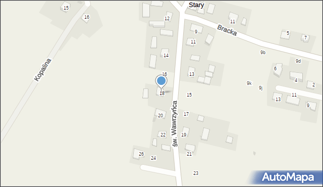 Krasieniec Stary, św. Wawrzyńca, 18, mapa Krasieniec Stary