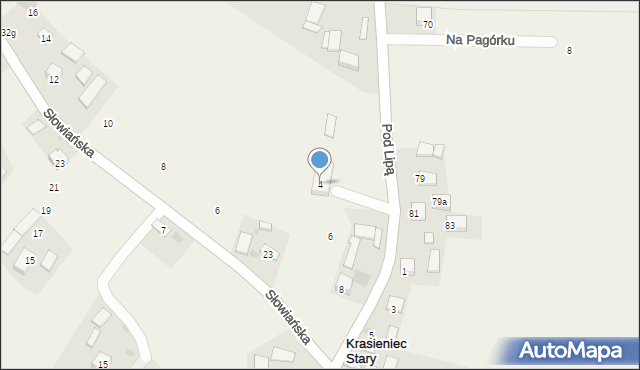 Krasieniec Stary, św. Wawrzyńca, 4, mapa Krasieniec Stary