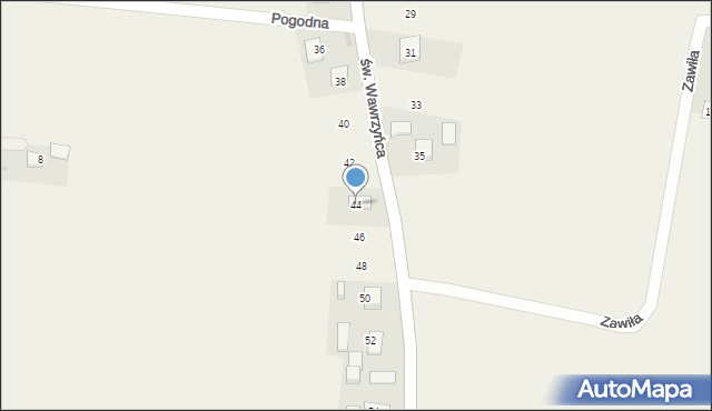 Krasieniec Stary, św. Wawrzyńca, 44, mapa Krasieniec Stary