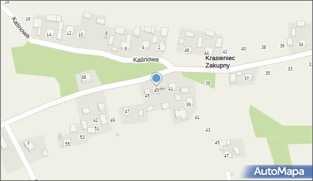 Krasieniec Zakupny, św. Anny, 43, mapa Krasieniec Zakupny