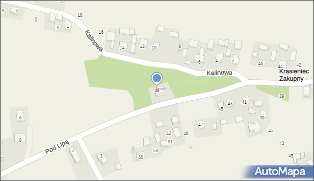 Krasieniec Zakupny, św. Anny, 48, mapa Krasieniec Zakupny