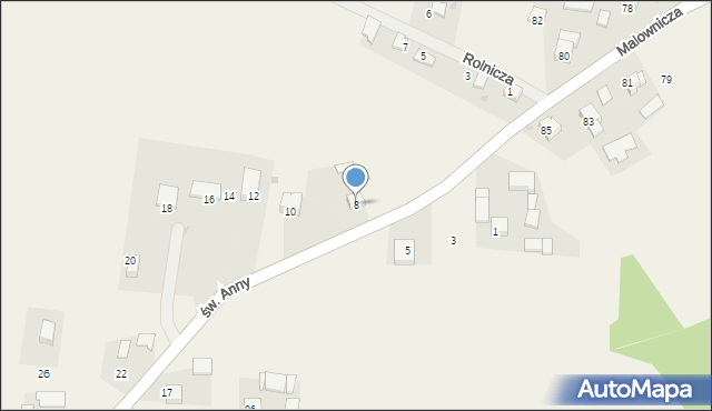 Krasieniec Zakupny, św. Anny, 8, mapa Krasieniec Zakupny