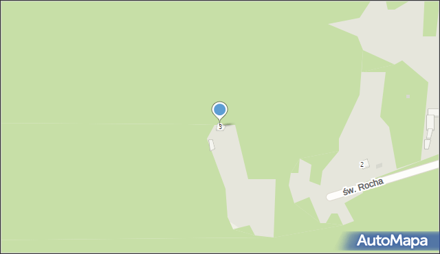 Krasnobród, św. Rocha, 3, mapa Krasnobród