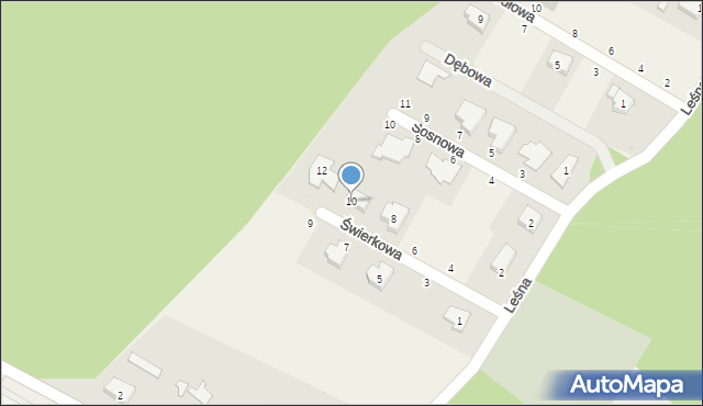 Krępa Słupska, Świerkowa, 10, mapa Krępa Słupska
