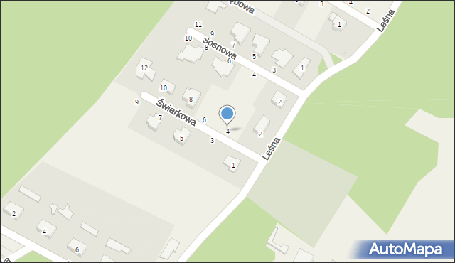 Krępa Słupska, Świerkowa, 4, mapa Krępa Słupska