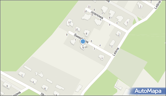 Krępa Słupska, Świerkowa, 5, mapa Krępa Słupska