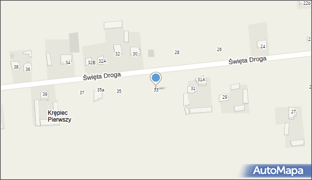 Krępiec, Święta Droga, 33, mapa Krępiec