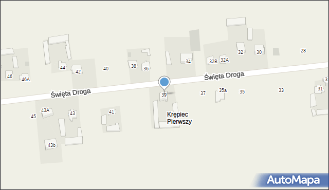 Krępiec, Święta Droga, 39, mapa Krępiec