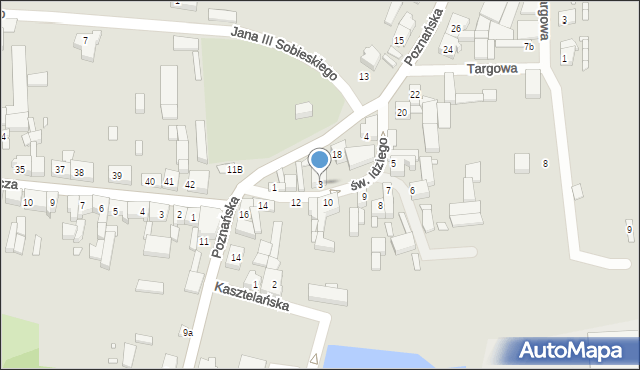 Krobia, św. Idziego, 3, mapa Krobia