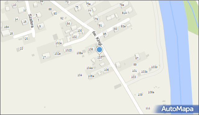 Krościenko nad Dunajcem, św. Kingi, 110, mapa Krościenko nad Dunajcem