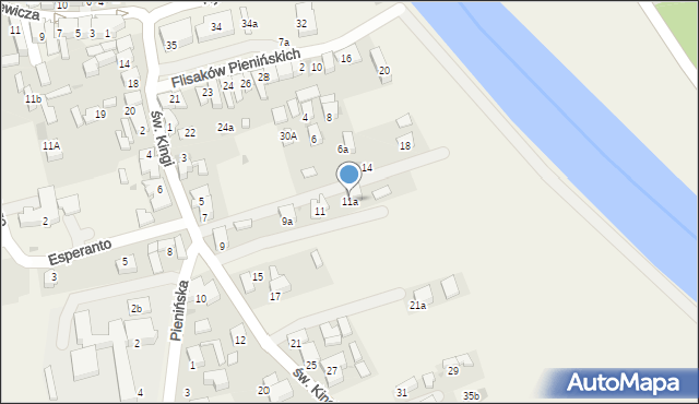 Krościenko nad Dunajcem, św. Kingi, 11a, mapa Krościenko nad Dunajcem