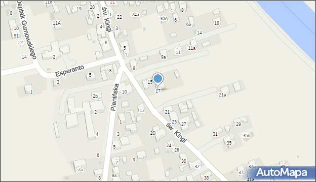 Krościenko nad Dunajcem, św. Kingi, 17, mapa Krościenko nad Dunajcem