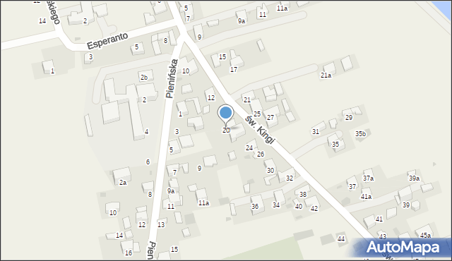 Krościenko nad Dunajcem, św. Kingi, 20, mapa Krościenko nad Dunajcem