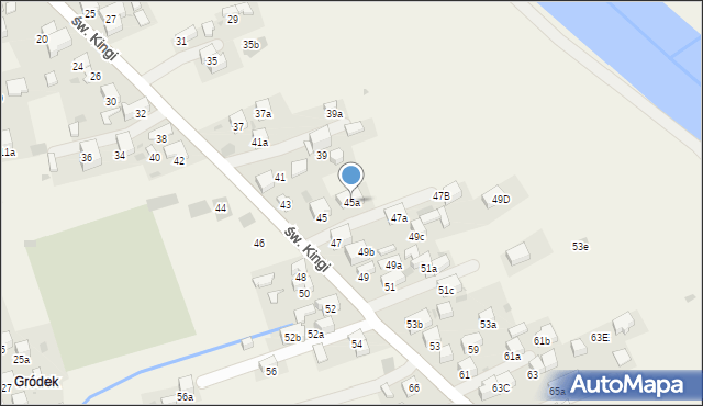 Krościenko nad Dunajcem, św. Kingi, 45a, mapa Krościenko nad Dunajcem