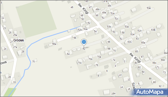 Krościenko nad Dunajcem, św. Kingi, 62, mapa Krościenko nad Dunajcem